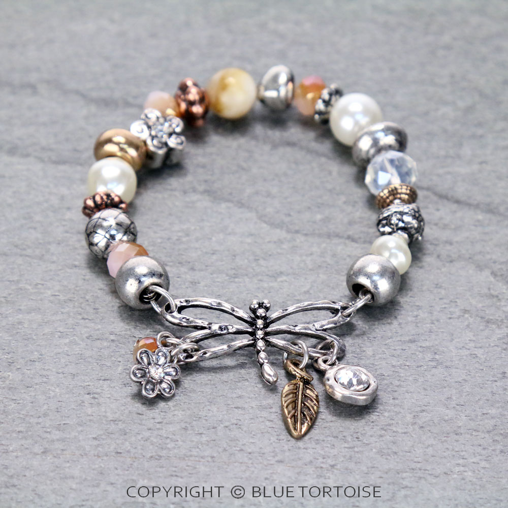 Metal Dragonfly Stretch Bracelet