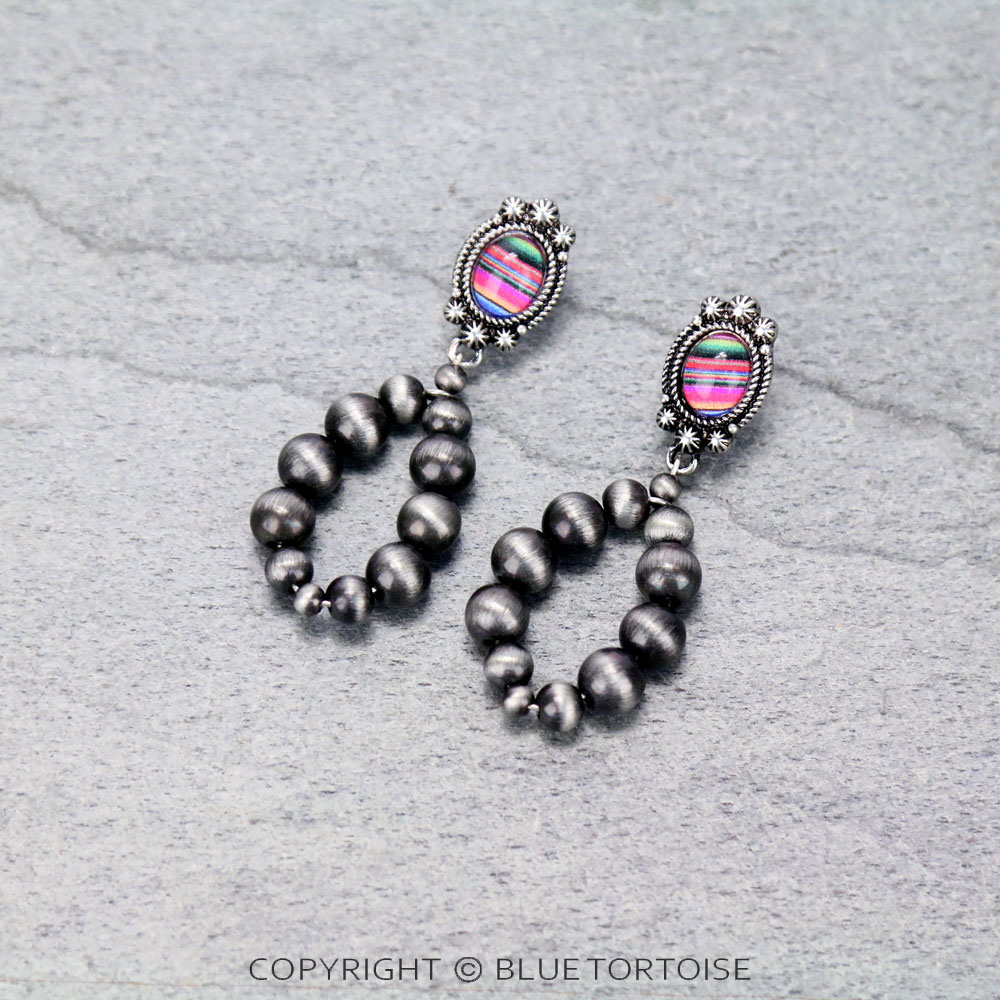 Navajo Style Pearl Stud Earrings