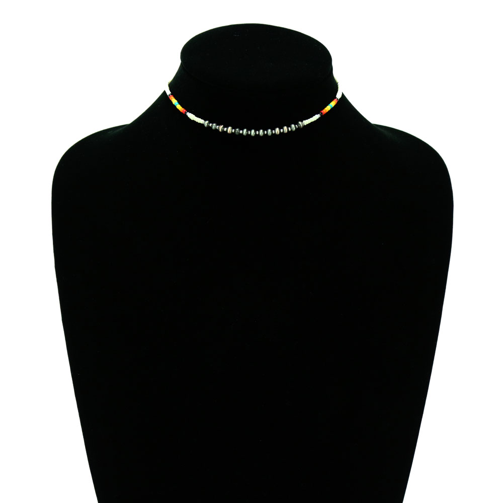 Navajo Style Pearl with Seed Bead Choker - Image 2