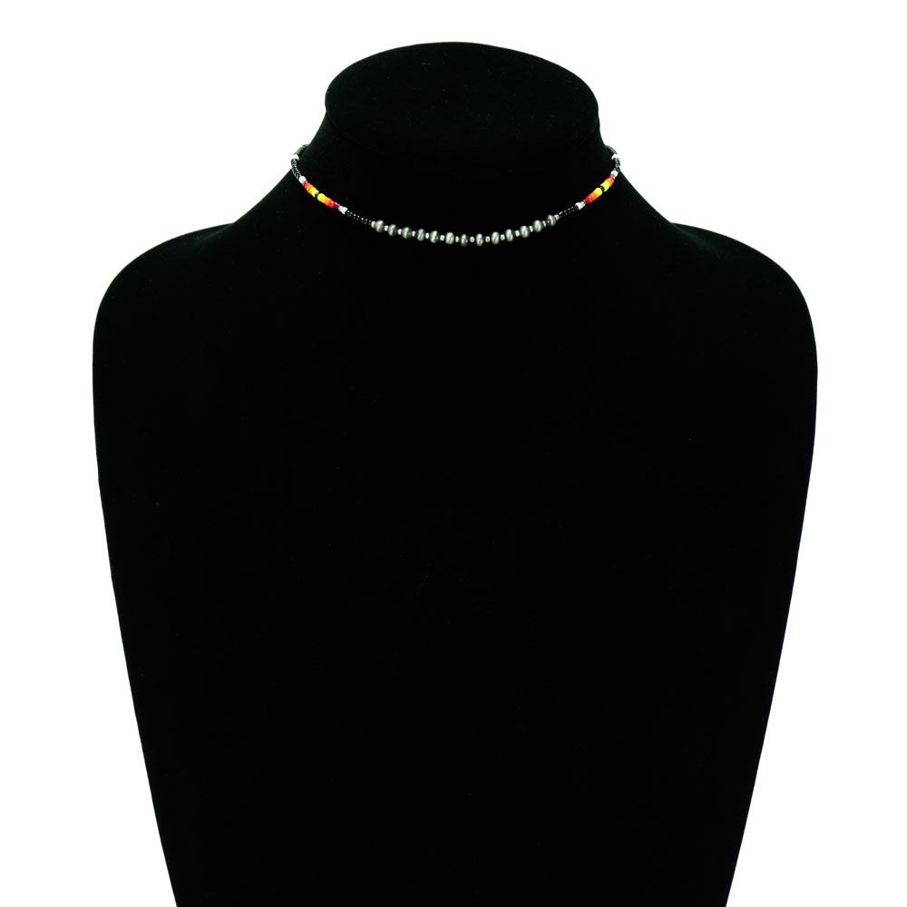 Navajo Style Pearl with Seed Bead Choker - Image 2
