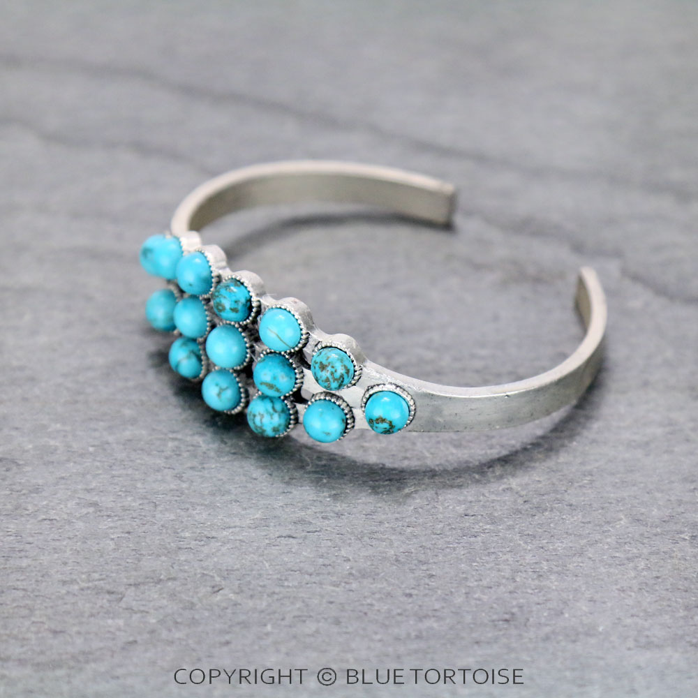 Natural Stone "C" Cuff Bracelet - Image 2