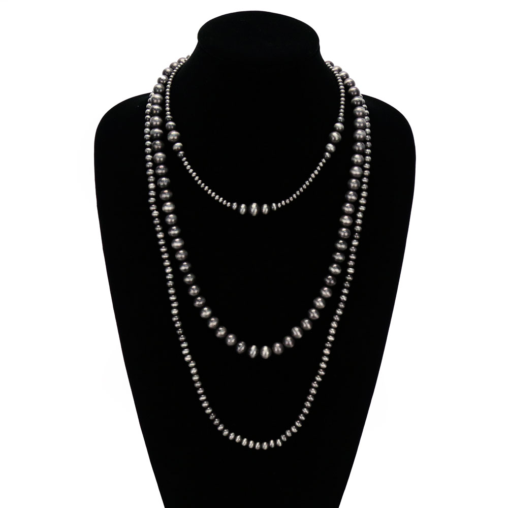 30" Long, Navajo Style Pearl Necklace - Image 2
