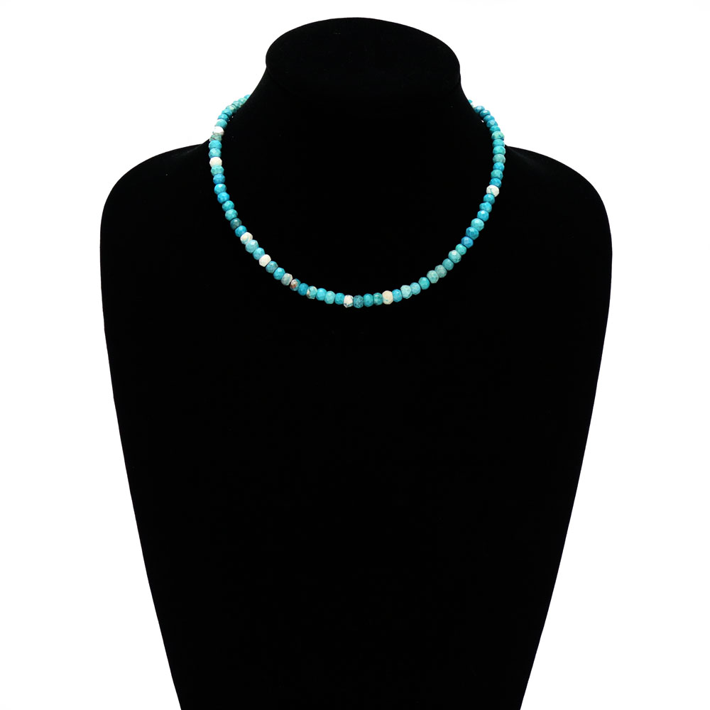 15" Long, 6mm Faceted Natural Stone Necklace - Image 2