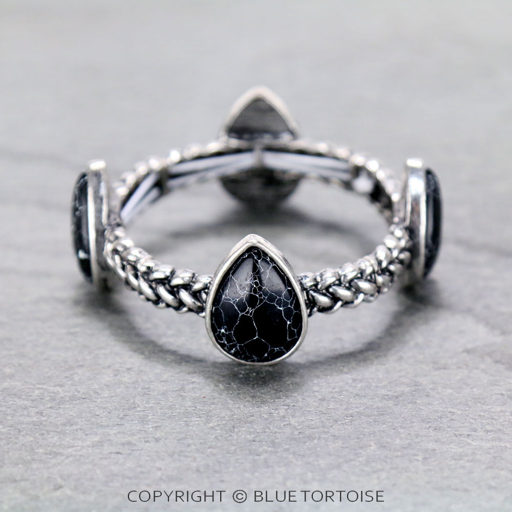 Western Teardrop Stone Twist Stretch Bracelet