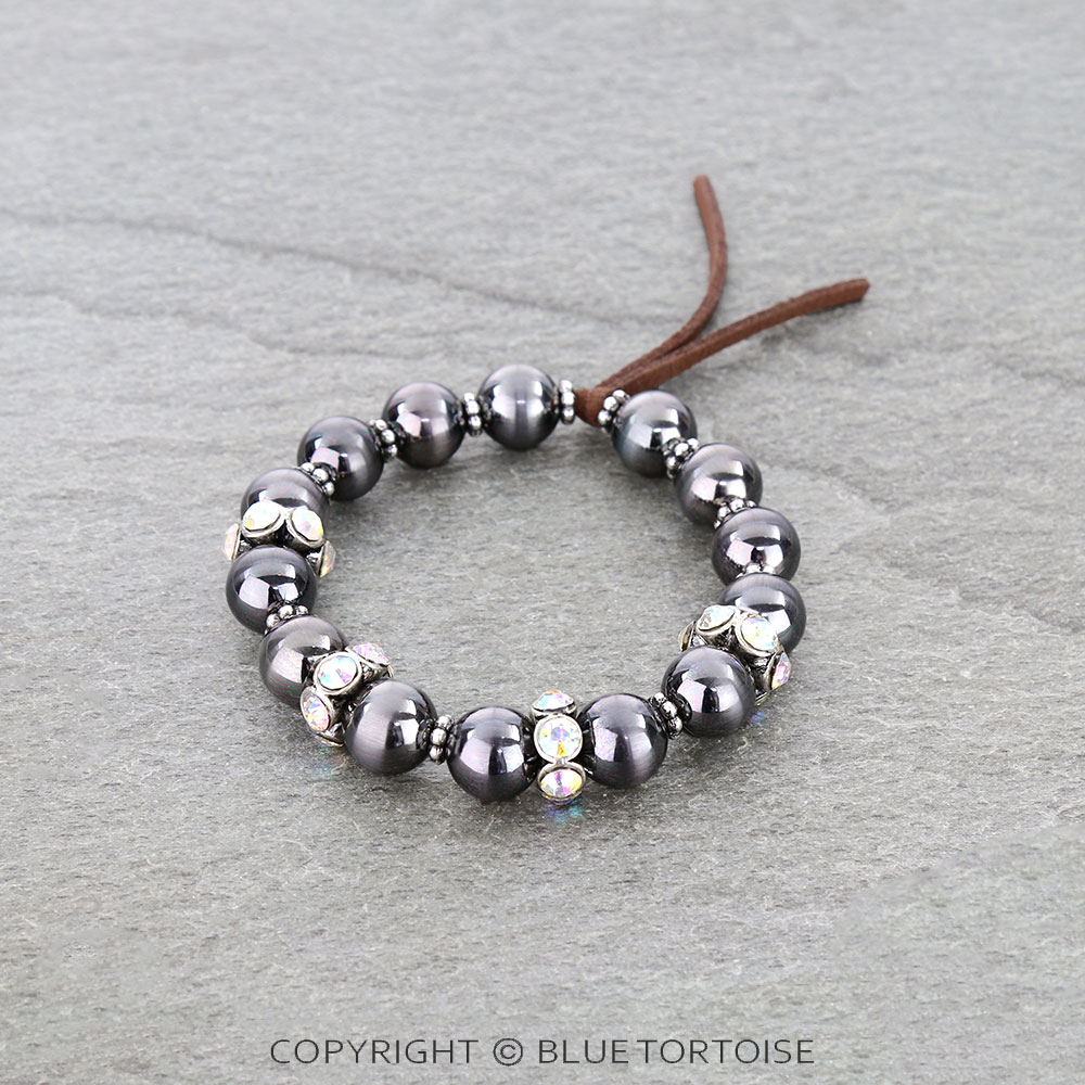 Western Navajo Style Pearl & Stone Stretch Bracelet