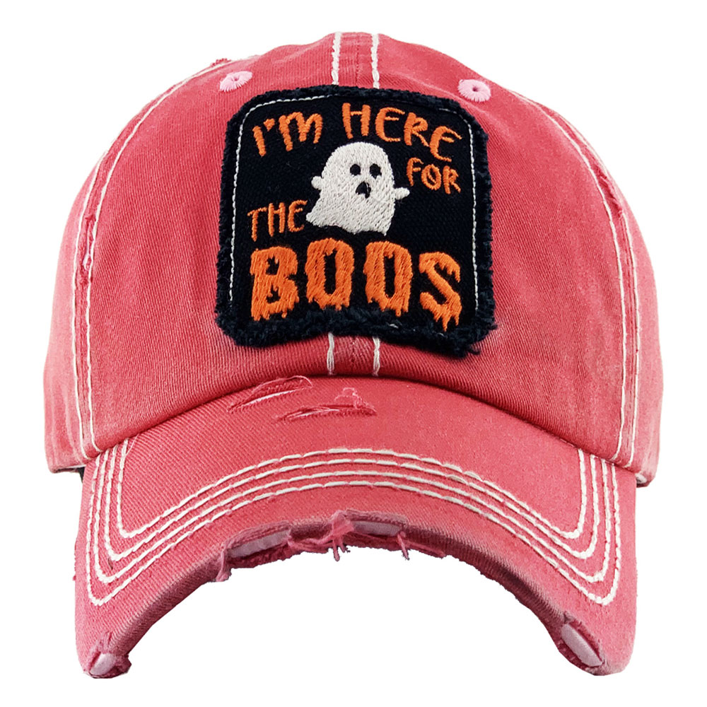"I'M HERE FOR THE BOOS" Washed Vintage Ball Cap