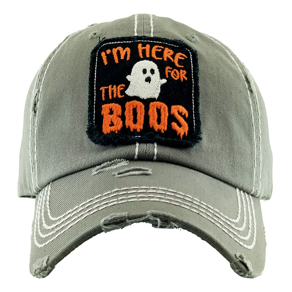 "I'M HERE FOR THE BOOS" Washed Vintage Ball Cap