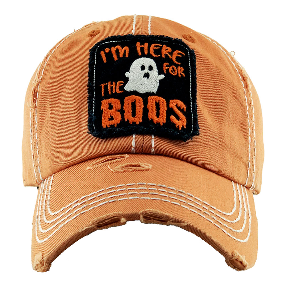 "I'M HERE FOR THE BOOS" Washed Vintage Ball Cap