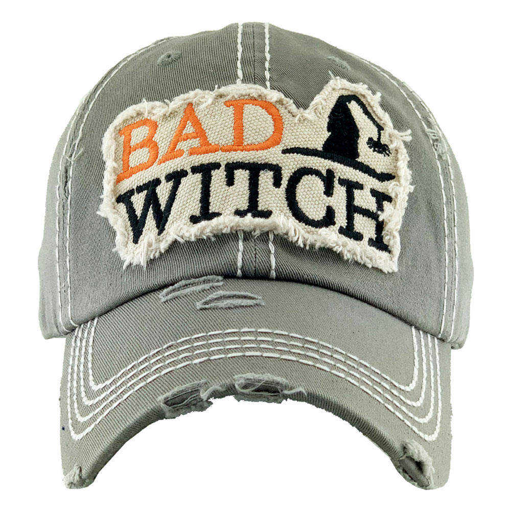 "BAD WITCH" Washed Vintage Ball Cap