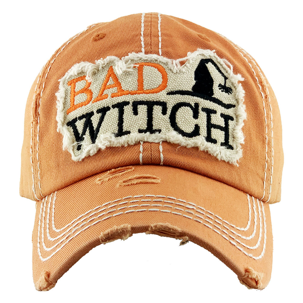 "BAD WITCH" Washed Vintage Ball Cap
