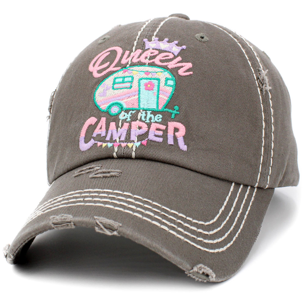 "Queen of the Camper" Washed Vintage Cap - Image 2