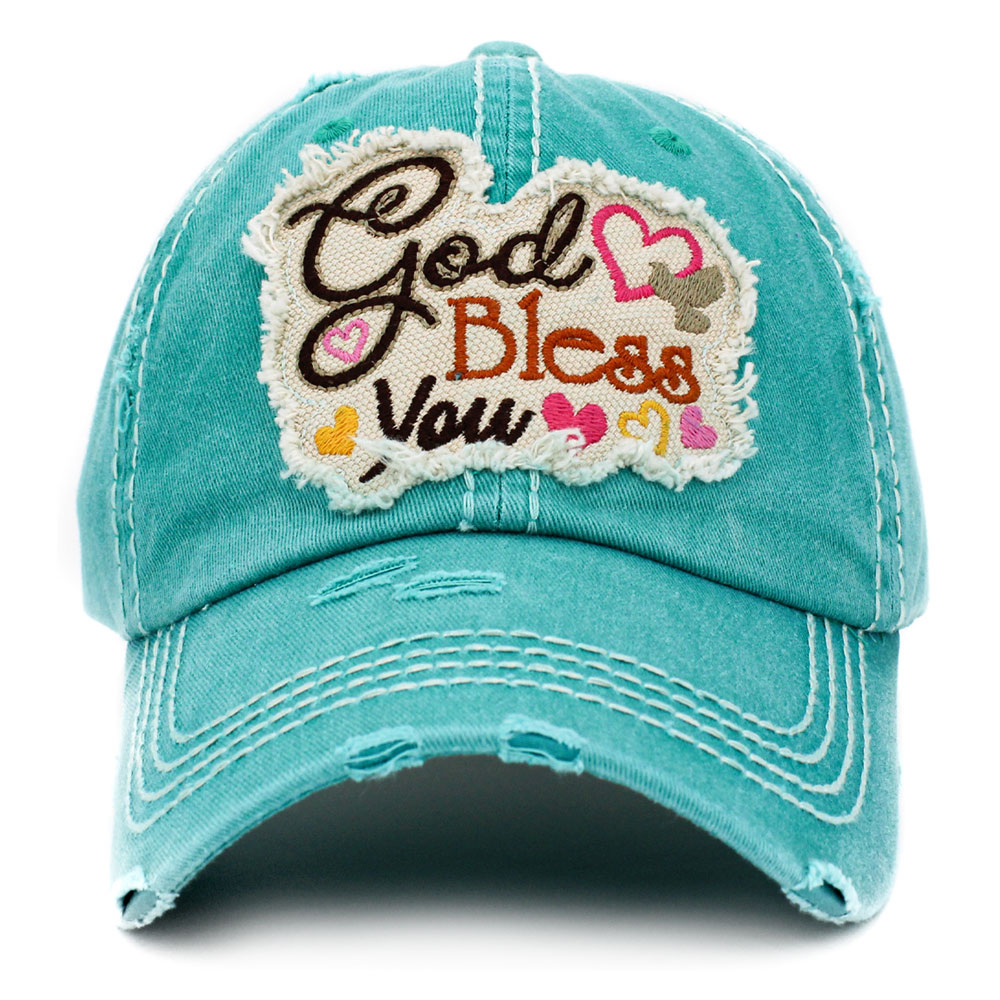 "God Bless You" Washed Vintage Ball Cap