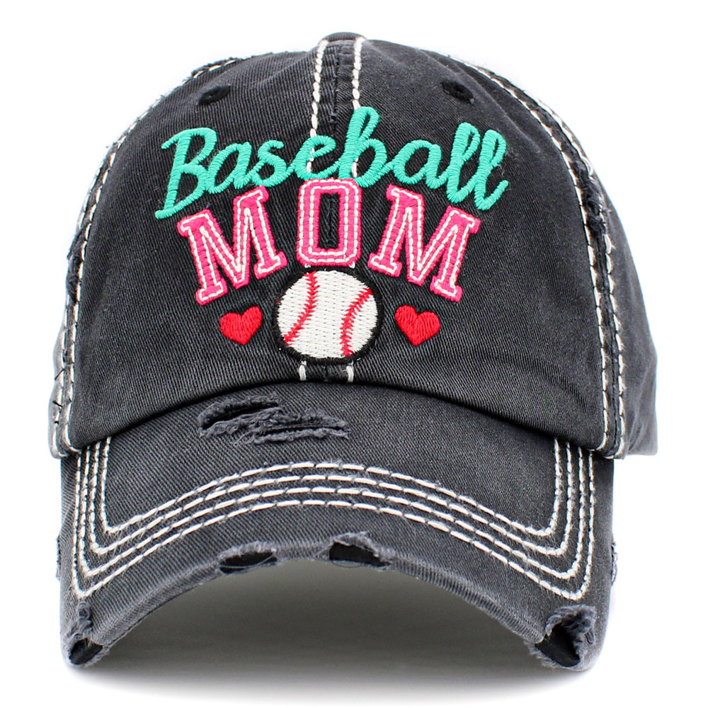 "Baseball Mom" Washed Vintage Ball Cap