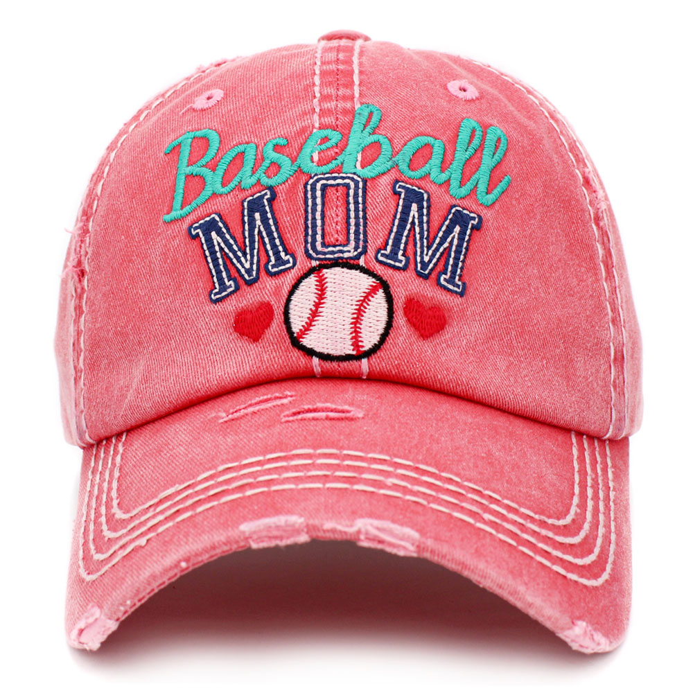 "Baseball Mom" Washed Vintage Ball Cap