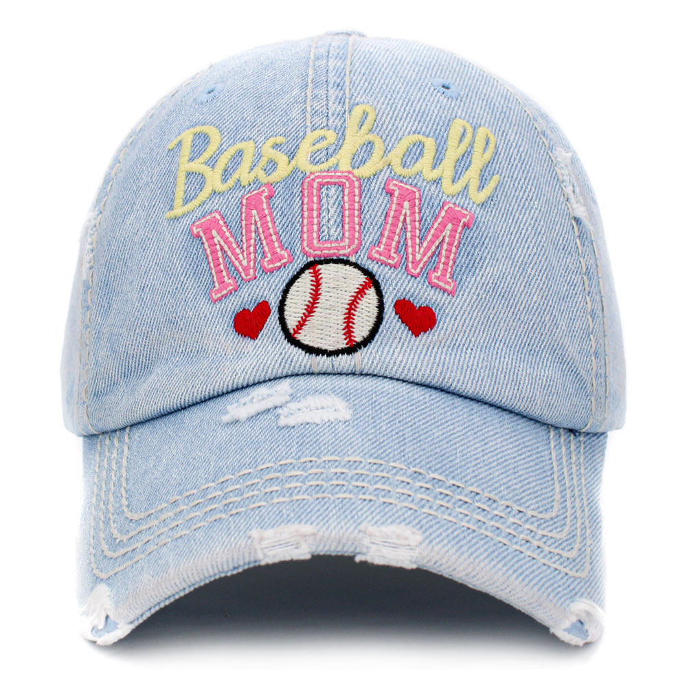 "Baseball Mom" Washed Vintage Ball Cap