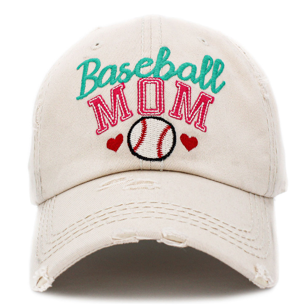 "Baseball Mom" Washed Vintage Ball Cap