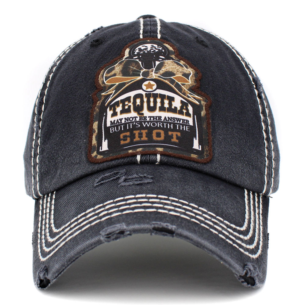 "TEQUILA SHOT" Washed Vintage Ballcap