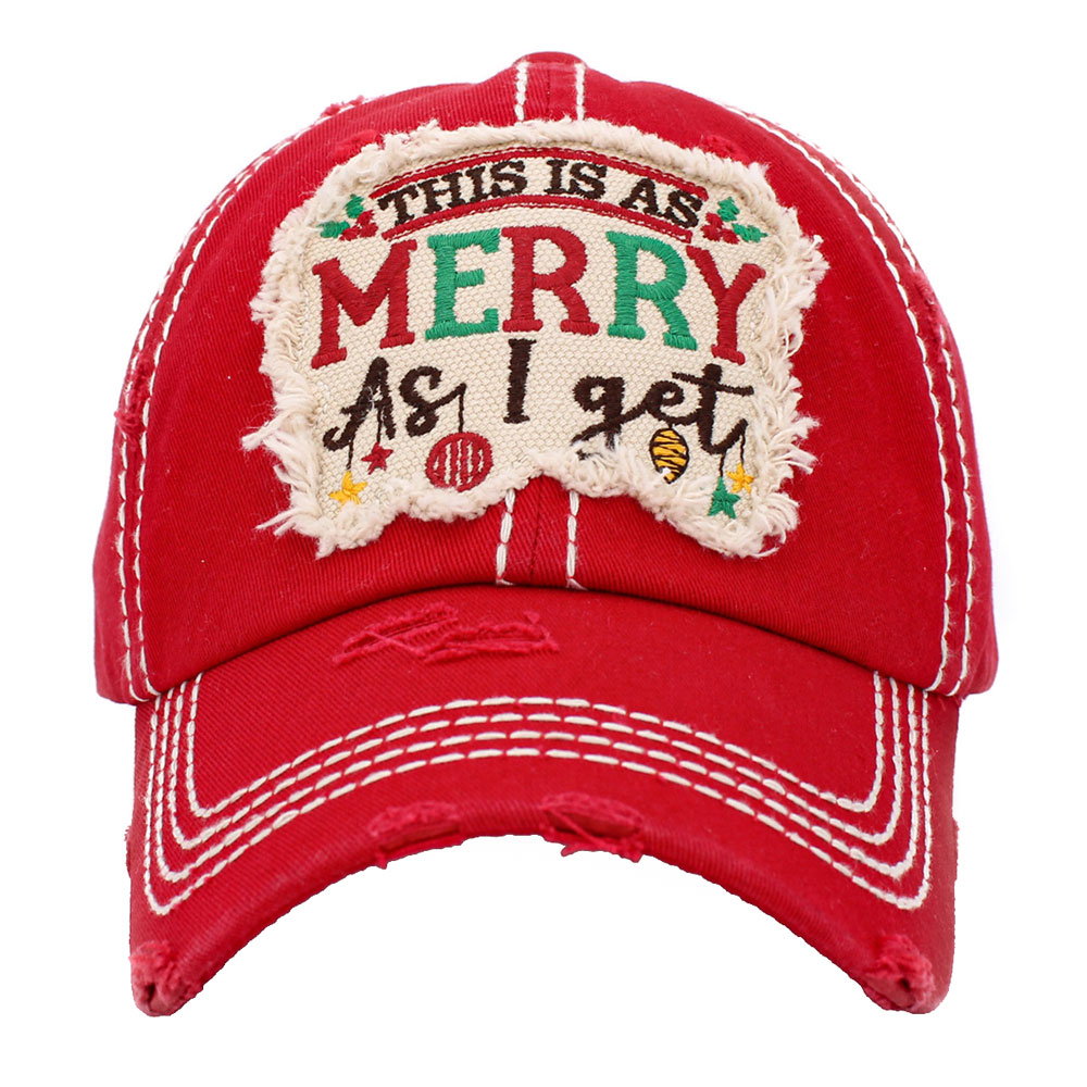 "THIS IS AS MERRY AS I GET" Washed Vintage Ball Cap