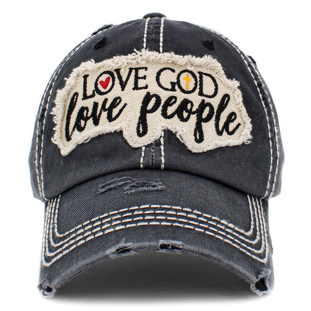 "Love God Love People" Washed Vintage Ballcap