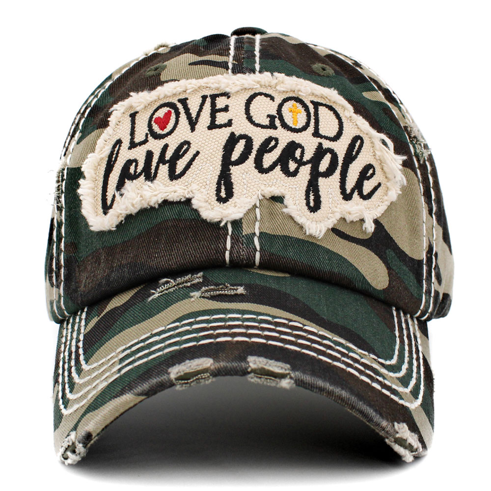 "Love God Love People" Washed Vintage Ballcap