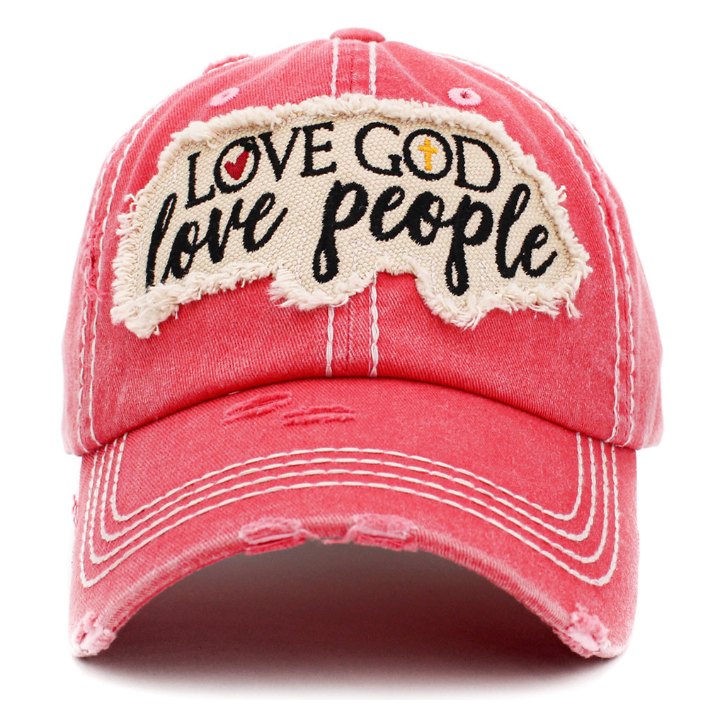 "Love God Love People" Washed Vintage Ballcap