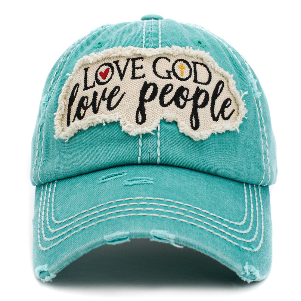 "Love God Love People" Washed Vintage Ballcap