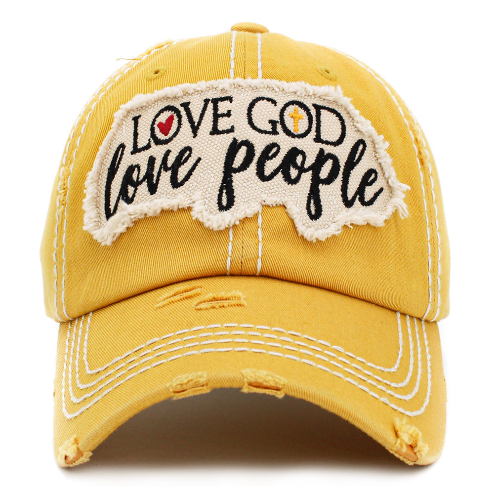 "Love God Love People" Washed Vintage Ballcap