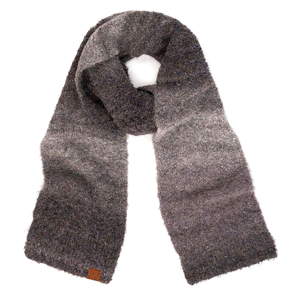C.C Multi Color Ombre Knitted Shearling Mohair Scarf