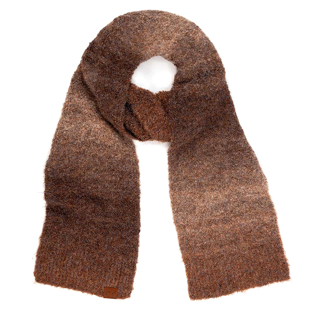 C.C Multi Color Ombre Knitted Shearling Mohair Scarf