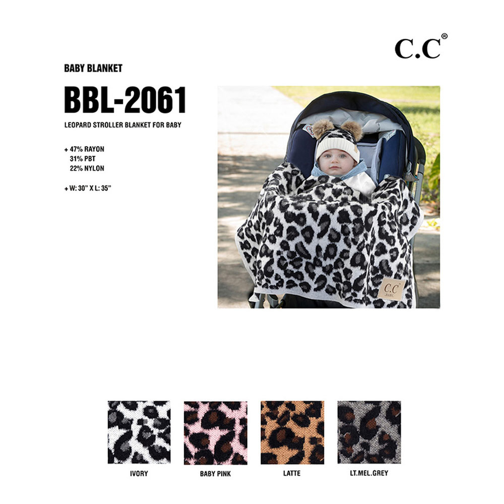 C.C Leopard Stroller Baby Blanket - Image 2