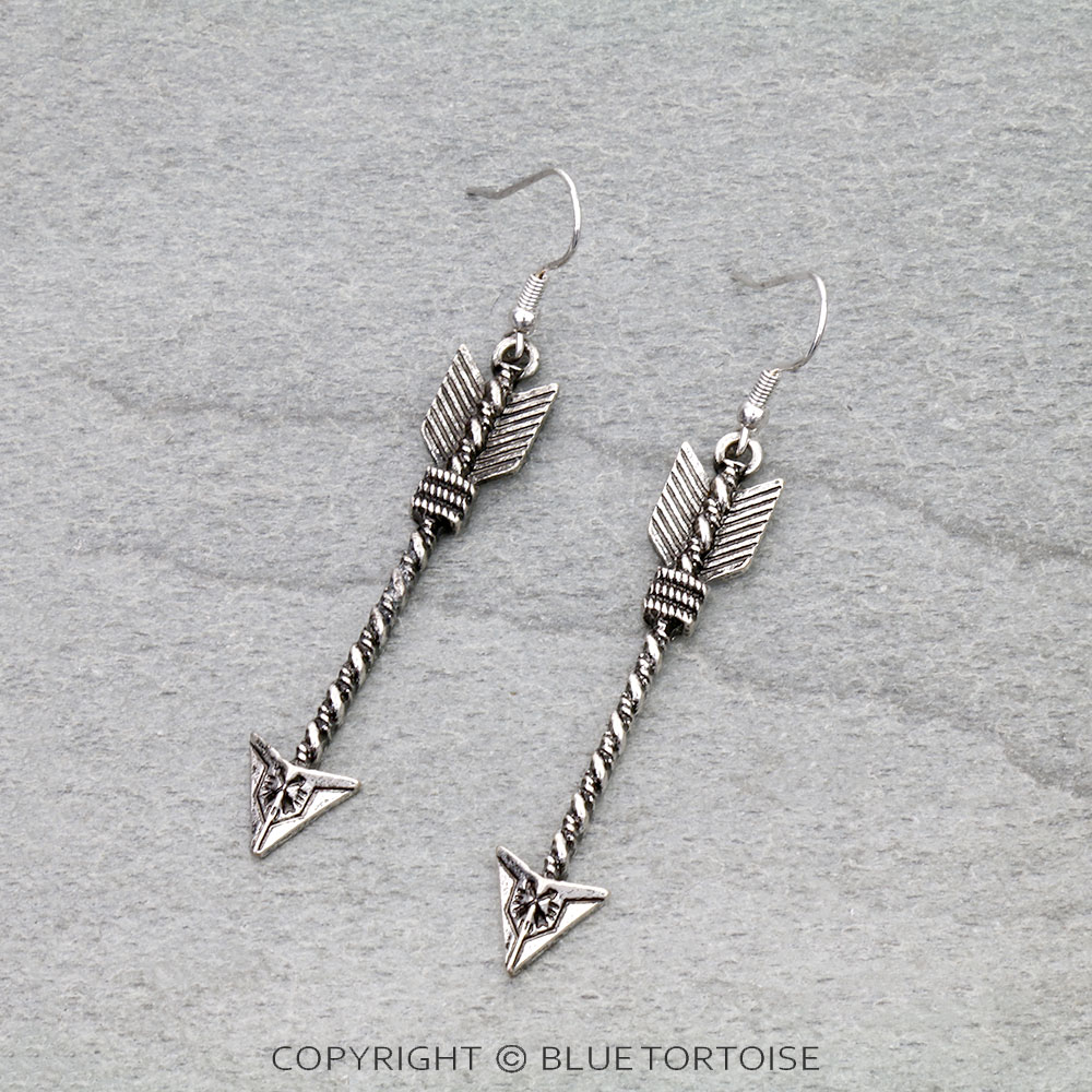 Western Twisted TXR Arrow Dangle Earrings