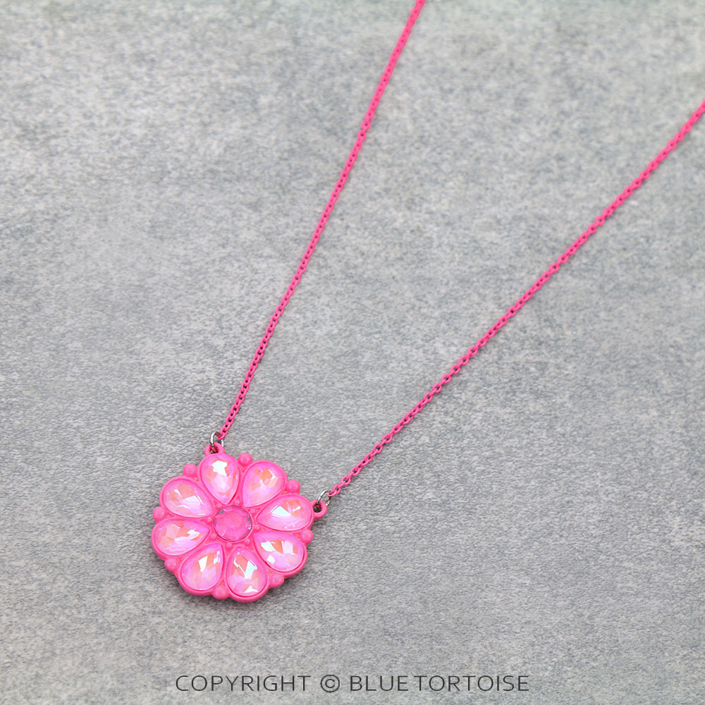Western Flower Concho Stone Necklace - Image 3
