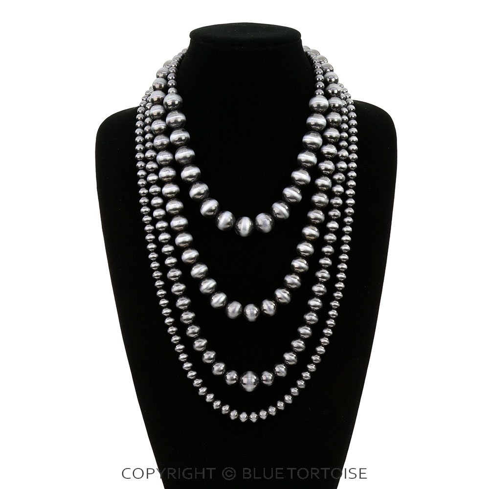 Navajo Style Pearl Multi-Strand Necklace - Image 2