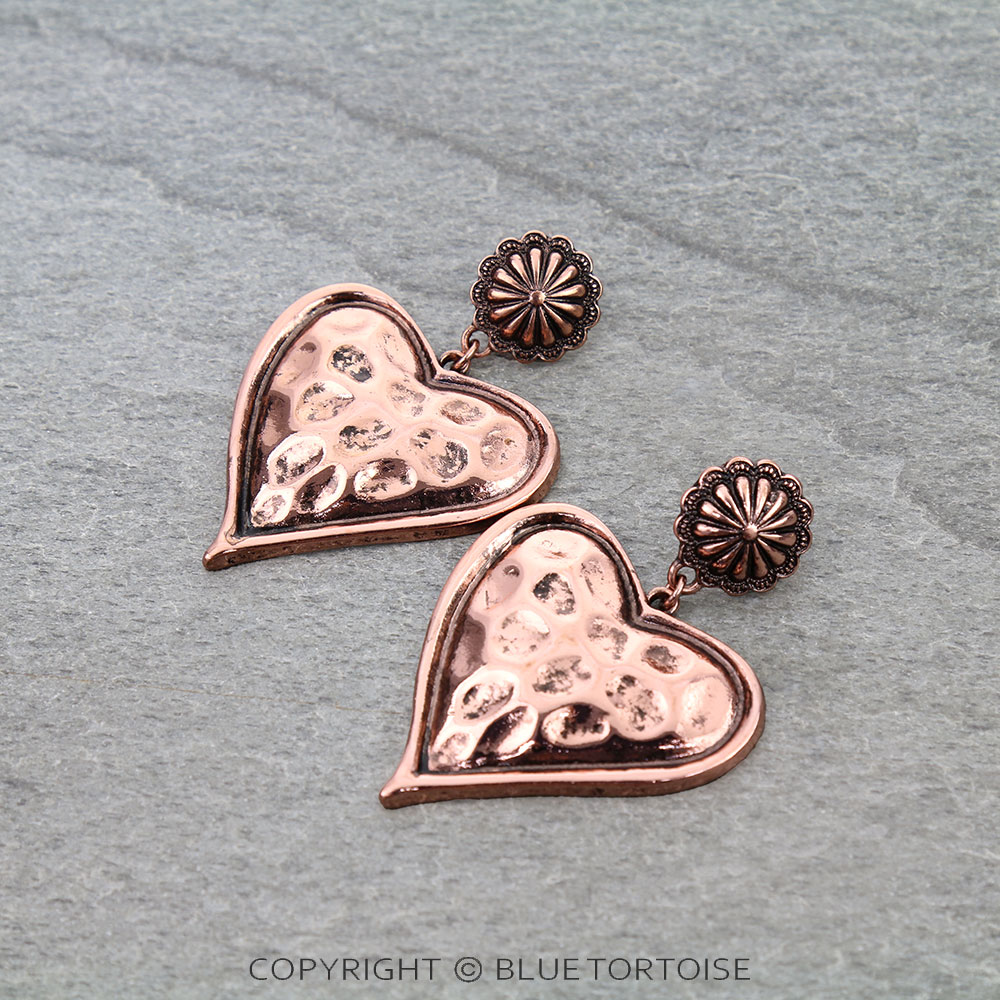 Western Heart with Concho Stud Earrings