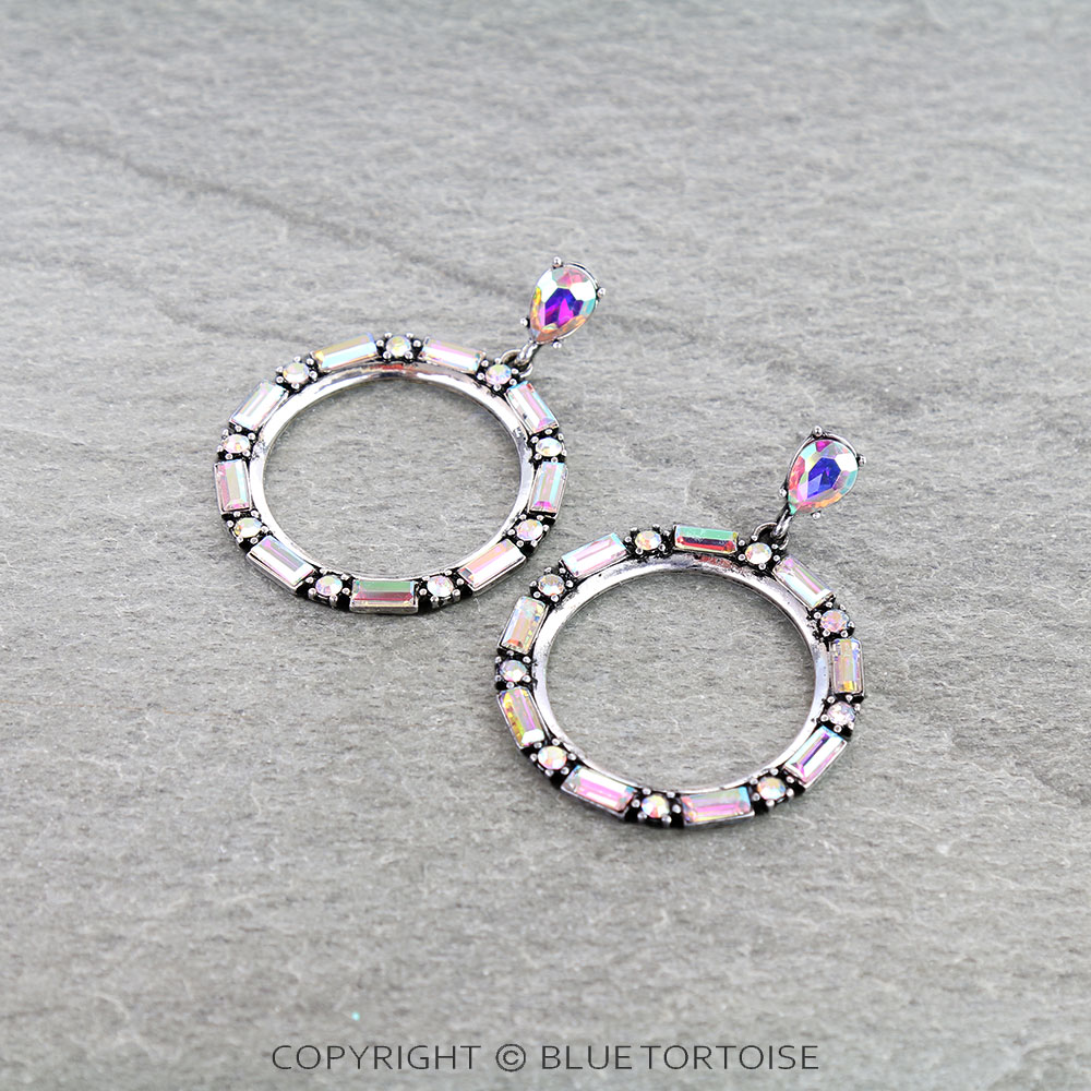 Western Round Stone Stud Earrings