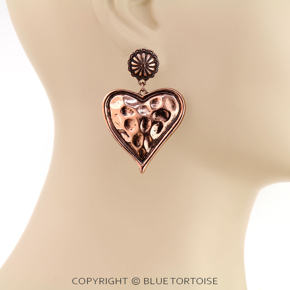 Western Heart with Concho Stud Earrings - Image 2