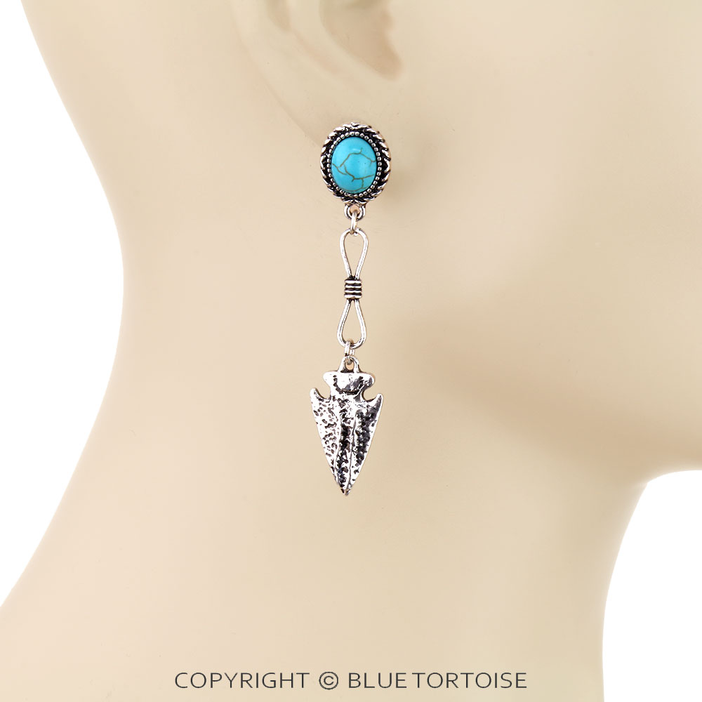 Western Arrow Drop Stud Earrings - Image 2