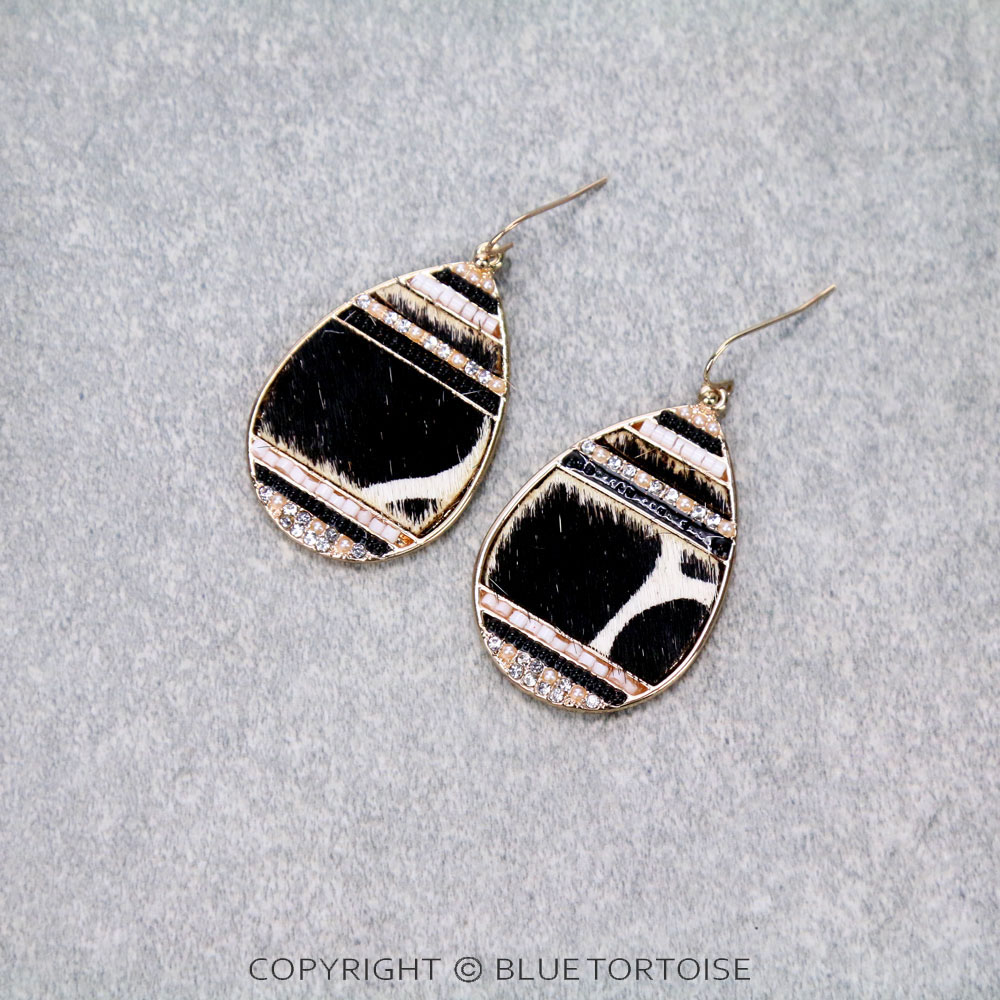 Genuine Leather Teardrop Dangle Earrings