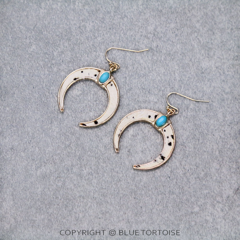 Genuine Leather Squash Blossom Dangle Earrings