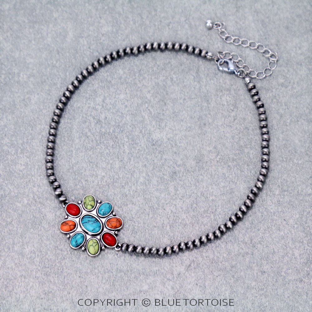 4mm Bead with Concho Pendant Choker