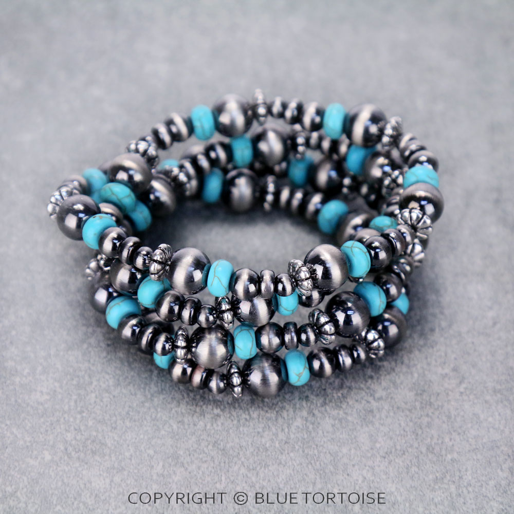 Navajo Style Pearl Stretch Bracelet