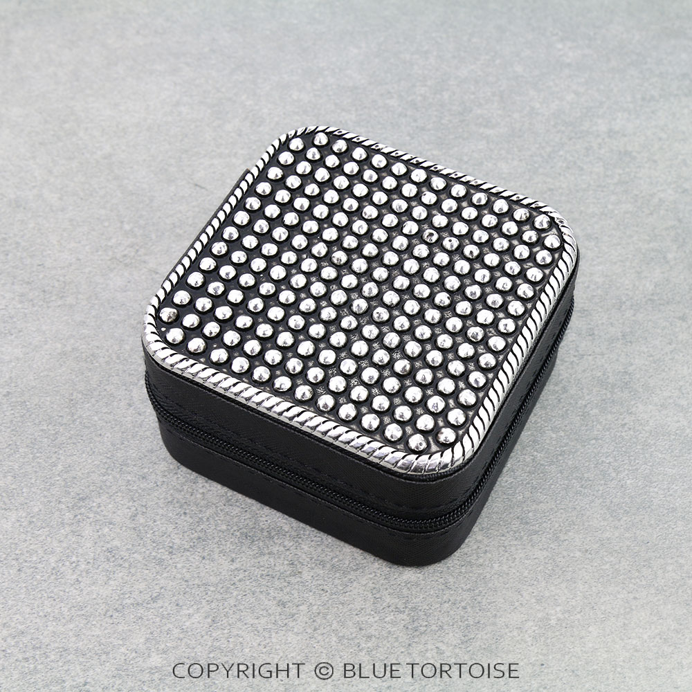 Western Theme Travel Jewelry Box - Bubble Metal Plate