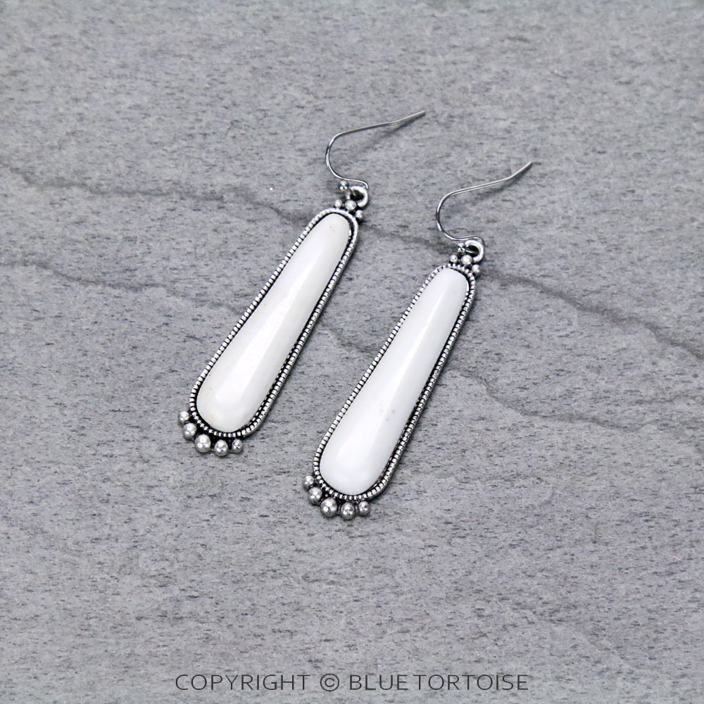 Natural White Stone Earrings