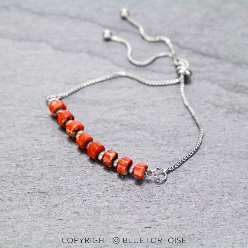 Natural Gemstone, Bronze Chain Adjustable Bracelet