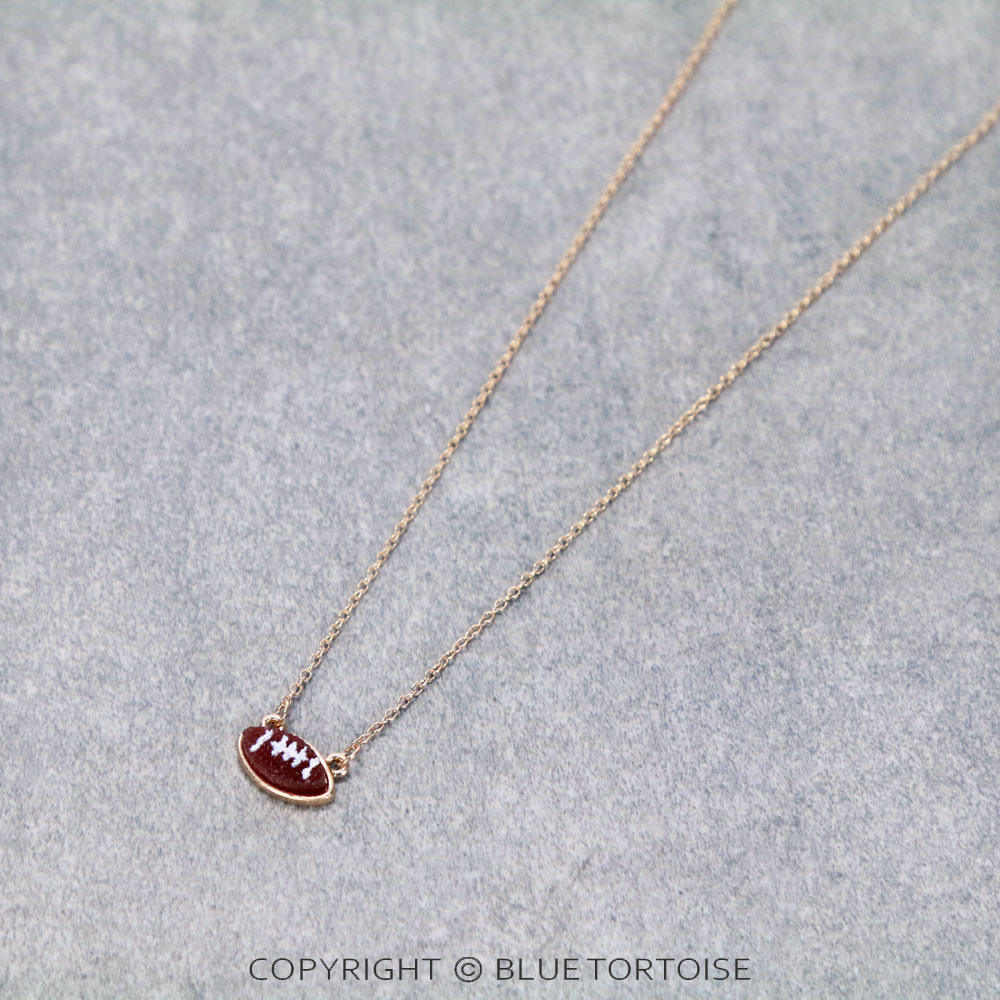 Football Druzy Stone Necklace