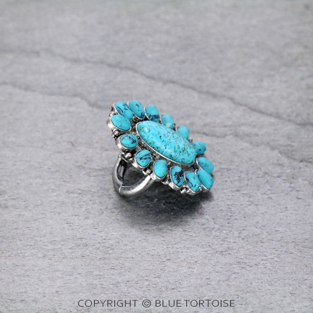 Western Concho Stone Stretch Ring - Image 2