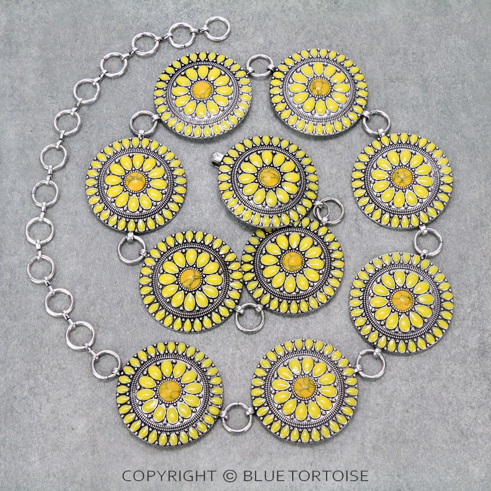 Western Epoxy Concho Stone Belt