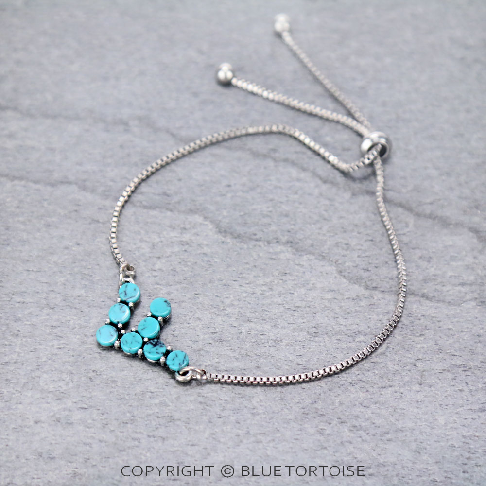 Initial F Stone Adjustable Bracelet