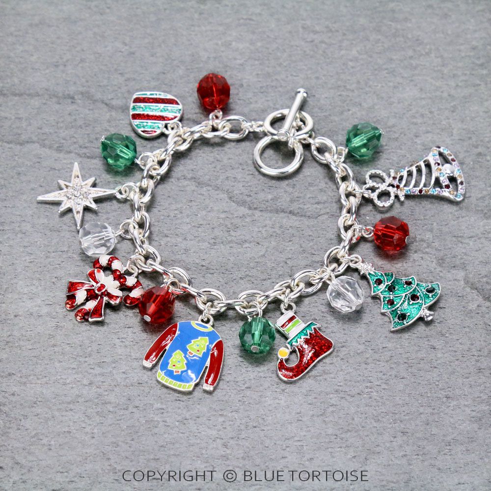 Christmas Theme Charm Toggle Bracelet