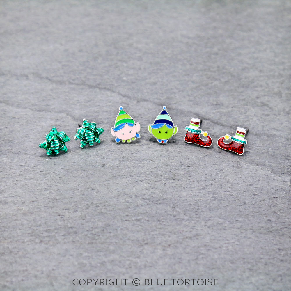 Christmas 3 Pair Epoxy Earring Set